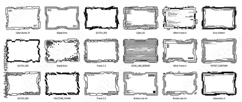 Futuristic Digital Frames and Borders Collection