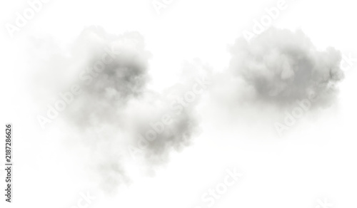 Cut out spreading smooth white clouds transparent backgrounds 3d rendering png