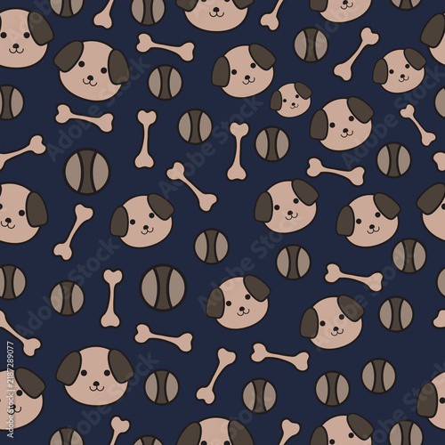 seamless pattern of cute dog.