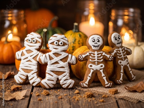 Spooky homemade mummy cookies with googly sugar eyes for Halloween