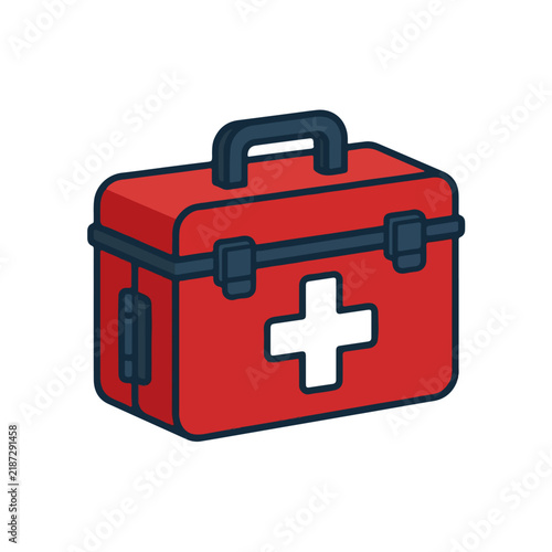 Red First Aid Kit Medical Box Illustration