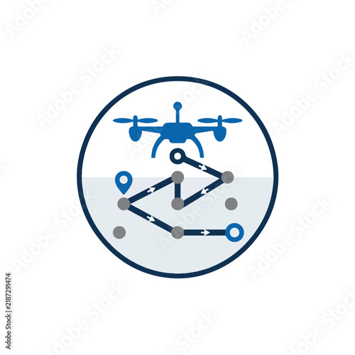Quadcopter Drone Flight Path Navigation Icon