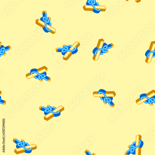 Foto half hitch nautical knot isometric seamless pattern