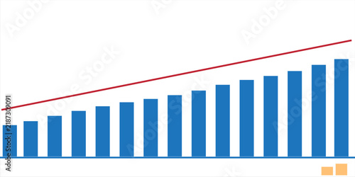 Modern Business Growth Chart Infographic Template with Data Statistics.