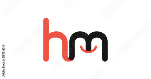 Modern HM Letter Logo Red and Black - Fashion Brand Monogram
