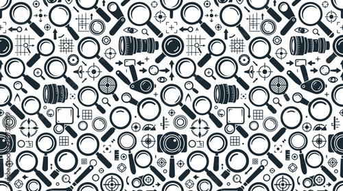 Magnifying Glass and Camera Lens Pattern