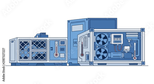 Industrial Refrigeration and Cold Chain Logistics Vector Illustration