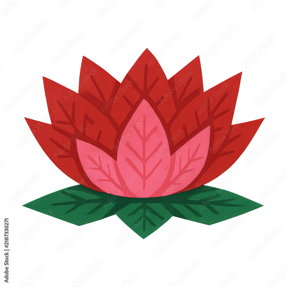 Obraz premium PNG Vibrant red lotus illustration