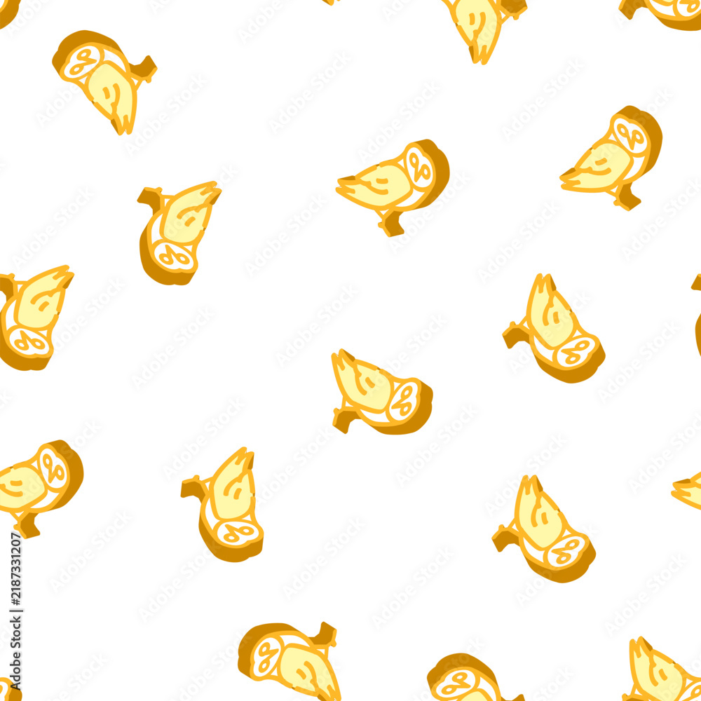 Fototapeta premium owl bird isometric seamless pattern. owl bird sign illustration