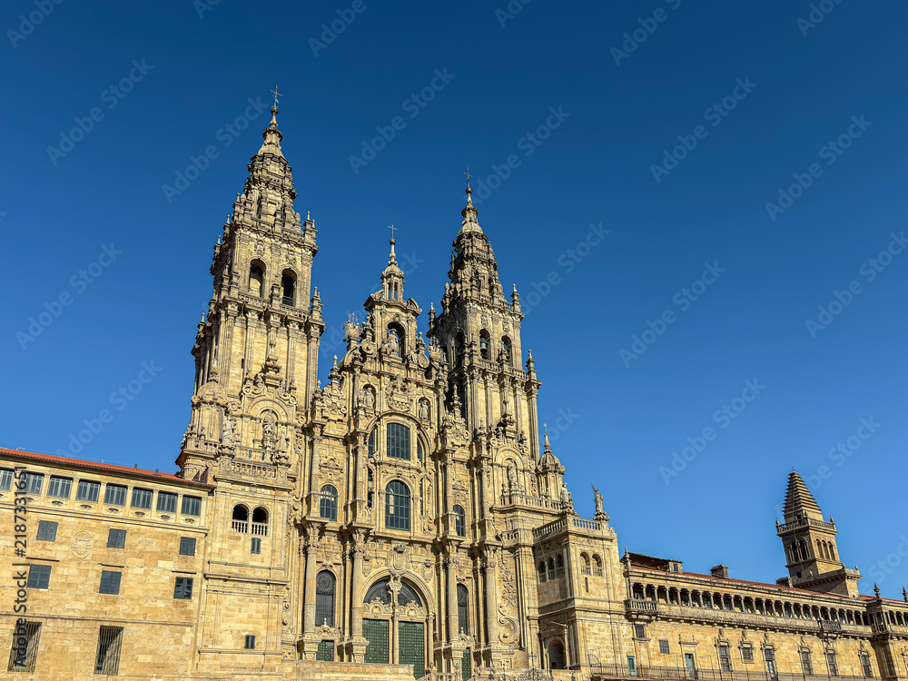 Fototapeta premium The traditional cathedral in Santiago de Compostela.