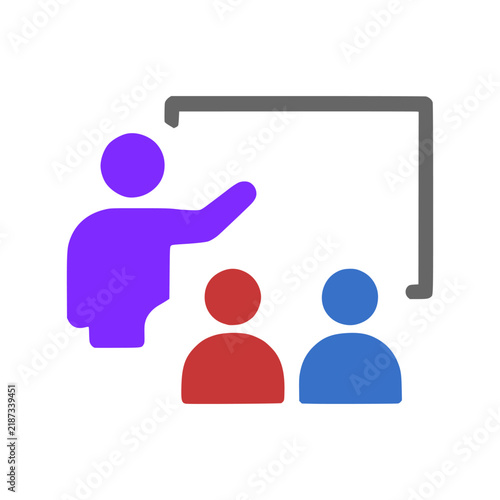 Teacher Giving Presentation To Business Class Icon
