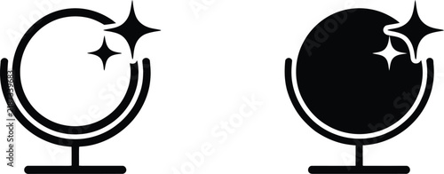 Sparkling clean mirror or object icon vector illustration