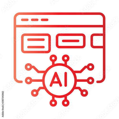AI Dashboard Interface Gradient Icon