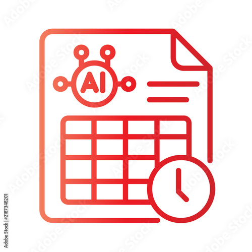 AI Data Spreadsheet Gradient Icon