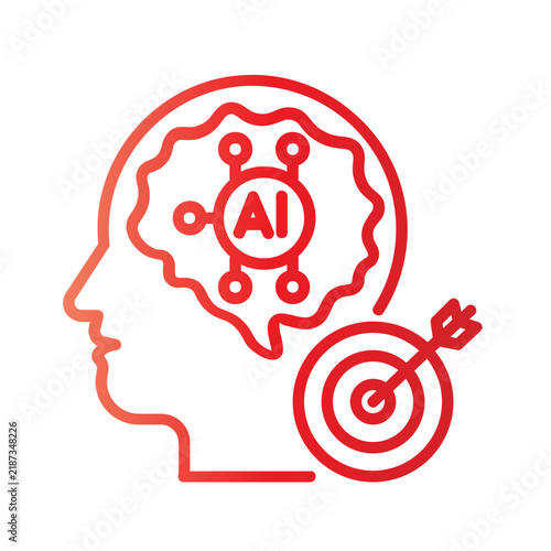 AI Brain Intelligence Gradient Icon