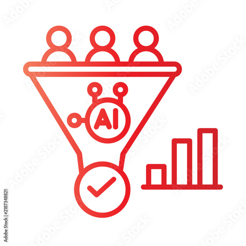 AI Marketing Funnel Gradient Icon