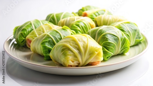 Cabbage rolls on plates isolated on background, fresh, cooking,  fresh, cooking, culinary art, edible, harvest, nature