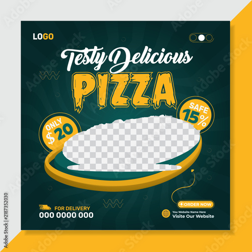 Tasty Pizza Promotion Social Media Post Template