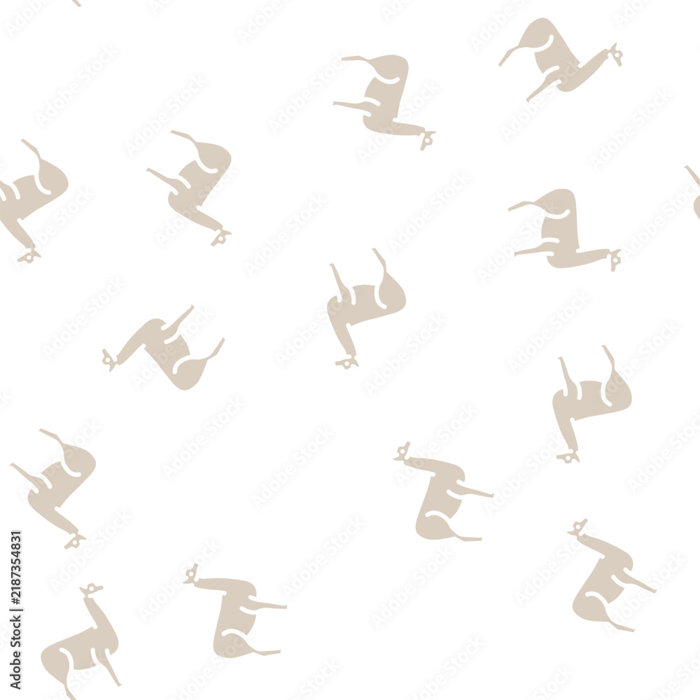Fototapeta premium lama wild animal glyph vector seamless pattern. lama wild animal signthin illustration