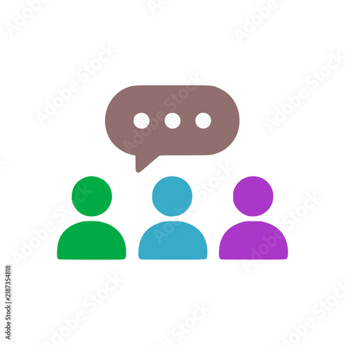 Group Of People Having Conversation Speech Bubble
