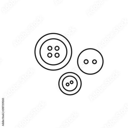 Sewing Buttons Outline Icons