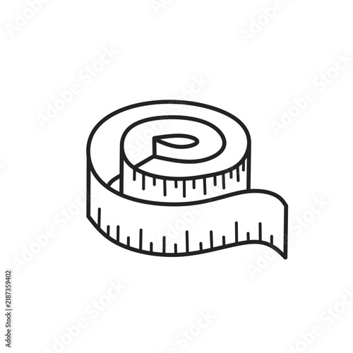 Rolled Measuring Tape Outline Icon