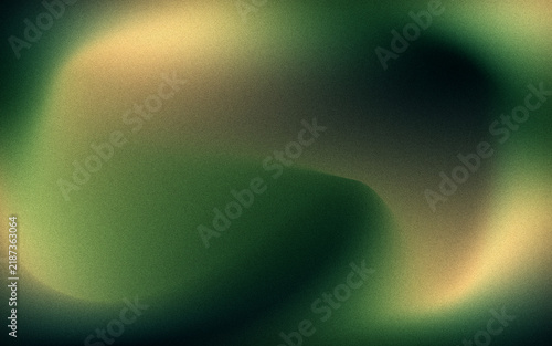 Abstract Green Gold Gradient Background with Dark Grainy Texture