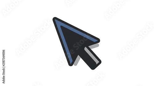 Computer mouse cursor pointer arrow icon isolated on a clean white background