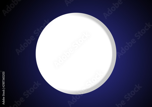 Empty white circle space for use with text, image or design layouts for content creation.