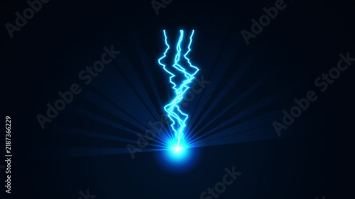 Electric blue lightning bolt abstract motion background, with pulsing energy, glow electricity