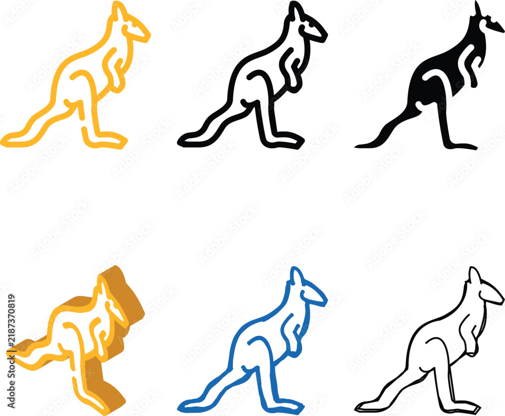 Fototapeta premium kangaroo forms animal color icon vector. kangaroo animal sign. isolated symbol illustration
