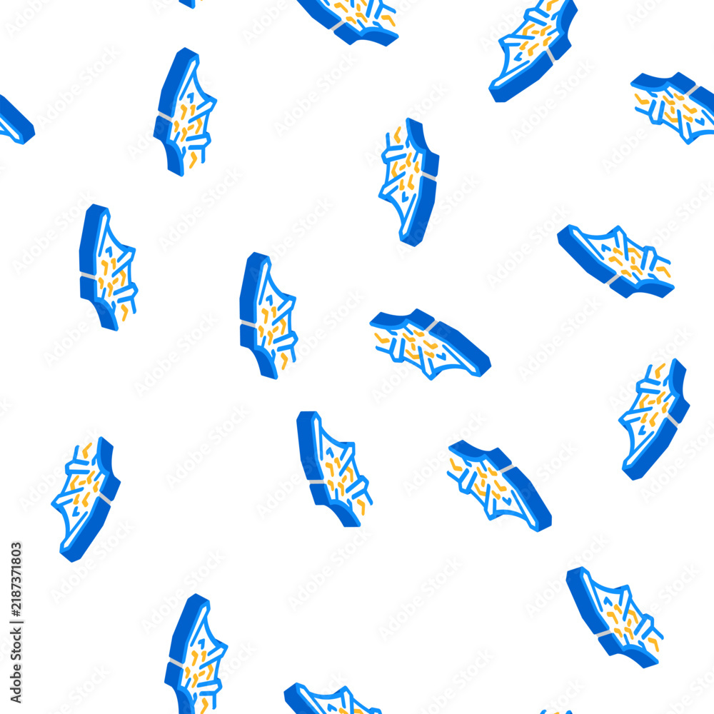 Obraz premium iron stone wing isometric seamless pattern. iron stone wing sign illustration