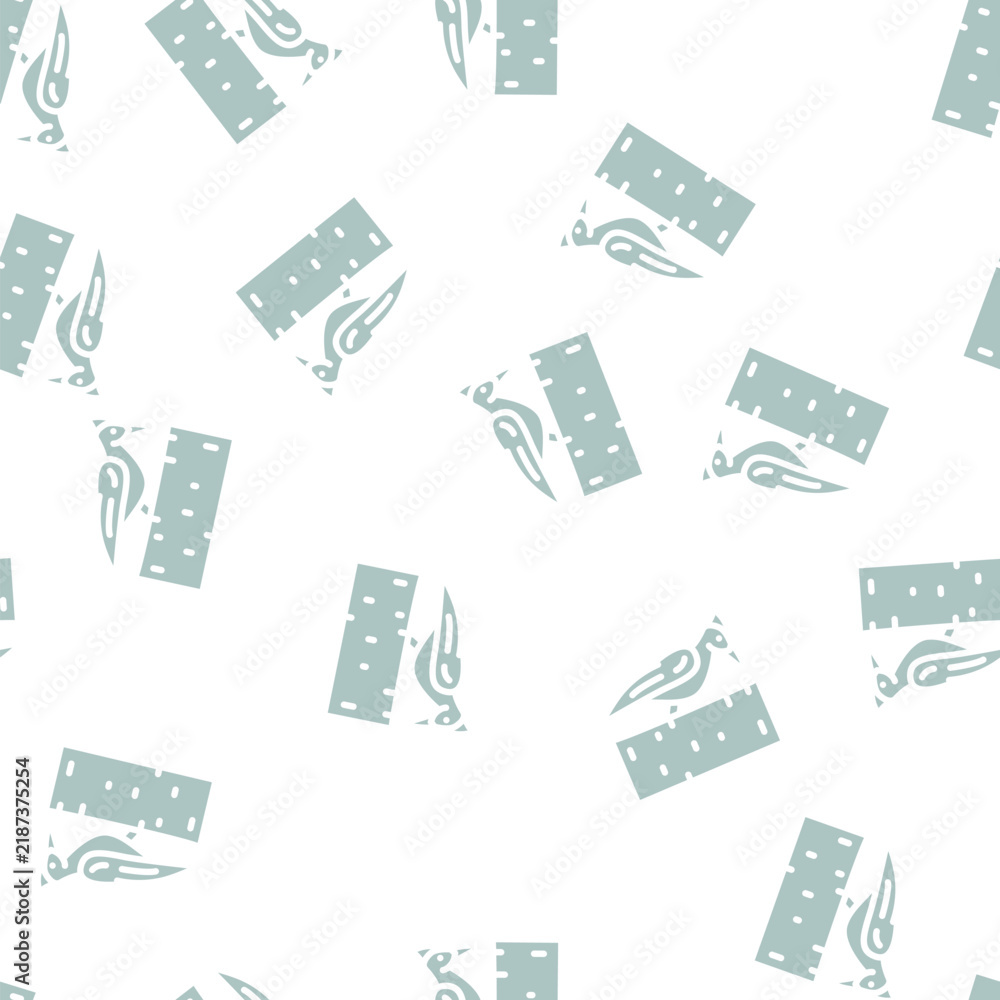 Fototapeta premium woodpecker bird glyph vector seamless pattern. woodpecker bird signthin illustration