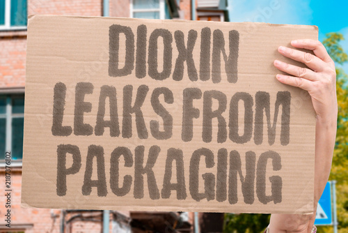 Принти на полотні "Dioxin leaks from packaging" Chemical contamination from materials reaches food products