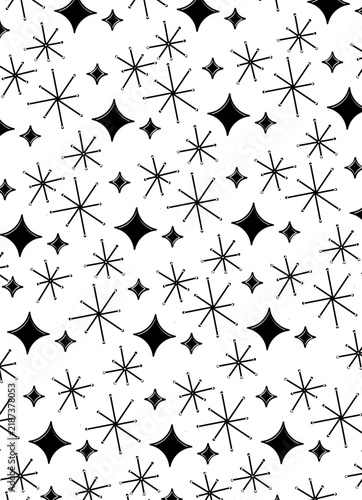 Seamless Abstract Pattern with Organic Elements for Fabric and Paper Printing