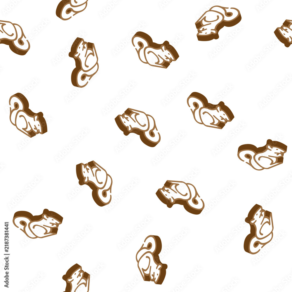 Fototapeta premium squirrel wild animal isometric seamless pattern. squirrel wild animal sign illustration