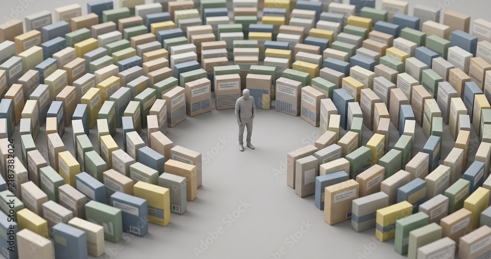 Fototapeta premium Consumer Decision Fatigue and Choice Overload Concept