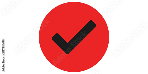 фотографія Red circle check mark icon representing success and completion.