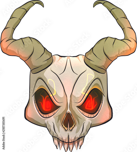 Demonic Horned Skull