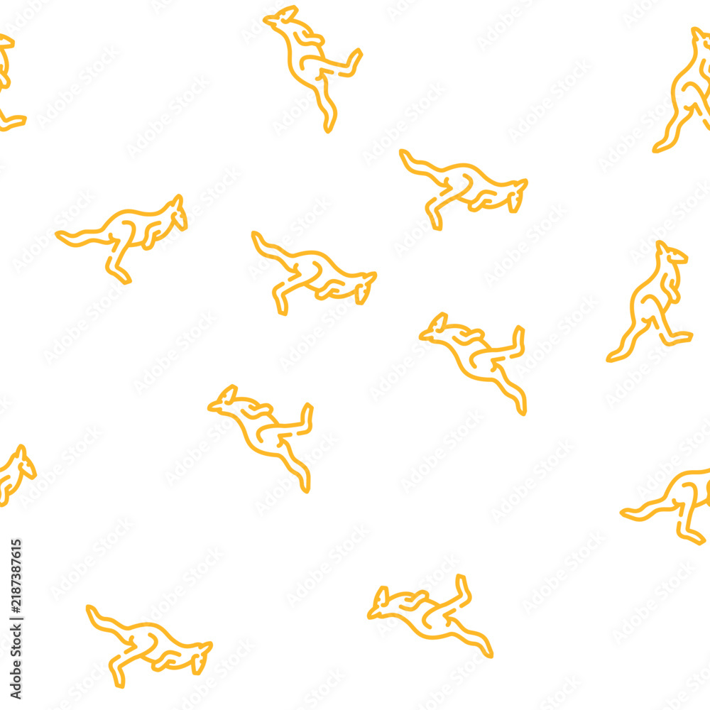 Obraz premium kangaroo animal vector seamless pattern kangaroo animal sign illustration