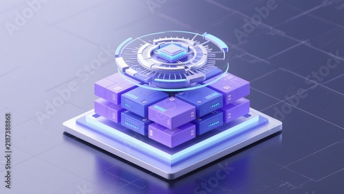 Futuristic technology server stack