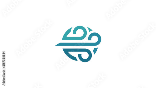Abstract Swirls Representing Wind or Air Flow in a Circle