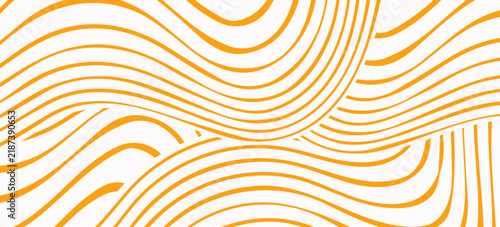 Curvy yellow lines. Ramen or noodle pattern. Pasta, tagliatelle or macaroni background. Undulate spaghetti texture. Banner with traditional Italian, Chinese of Japanese food print. Vector illustration