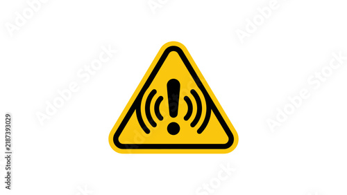 Yellow Warning Triangle With Exclamation Mark And Sound Waves Icon