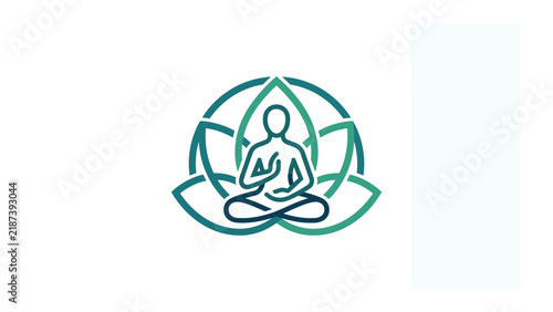 Zen Meditation Silhouette Icon With Lotus Flower