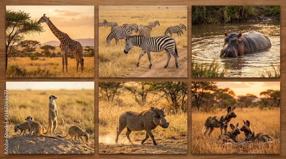 Fototapeta premium A majestic safari adventure witnessing the wonders of african wildlife in their natural habitat and ecosystem