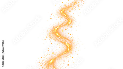 Obraz na płótnie Scia luminosa dorata con particelle brillanti ed effetto scintille