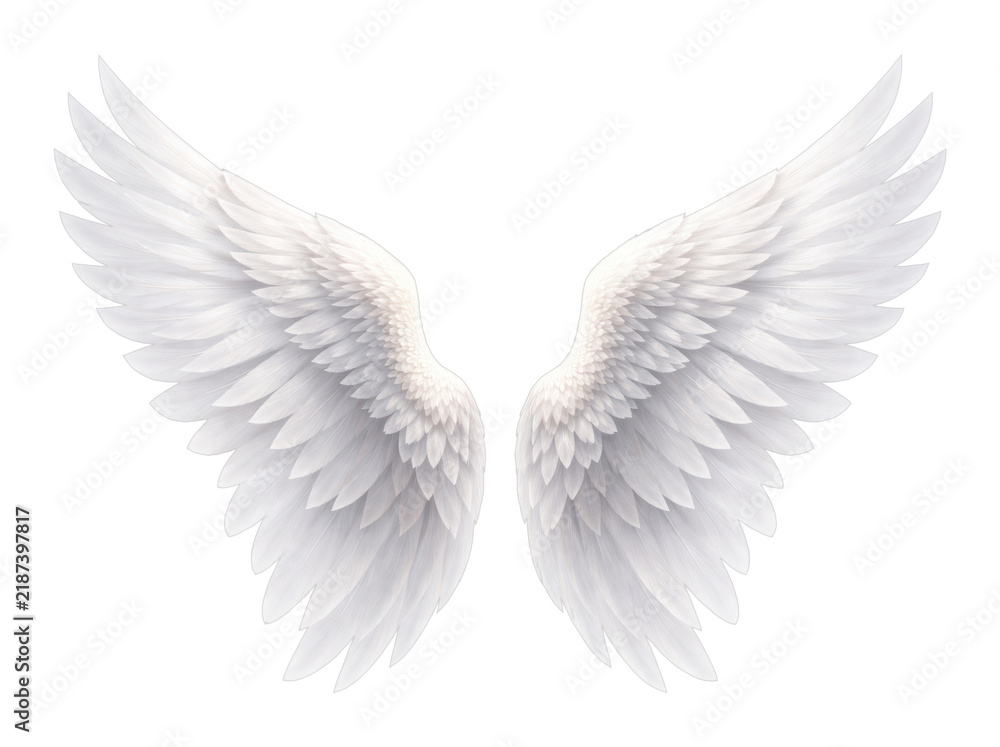 Fototapeta premium PNG Elegant white angel wings illustration.
