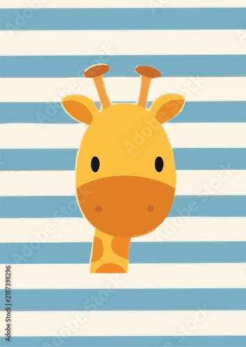 giraffe, cute giraffe, cartoon giraffe, giraffe illustration, animal, cute animal, cartoon animal, safari animal, African animal, wildlife, zoo animal, giraffe face, giraffe head, animal portrait, smi