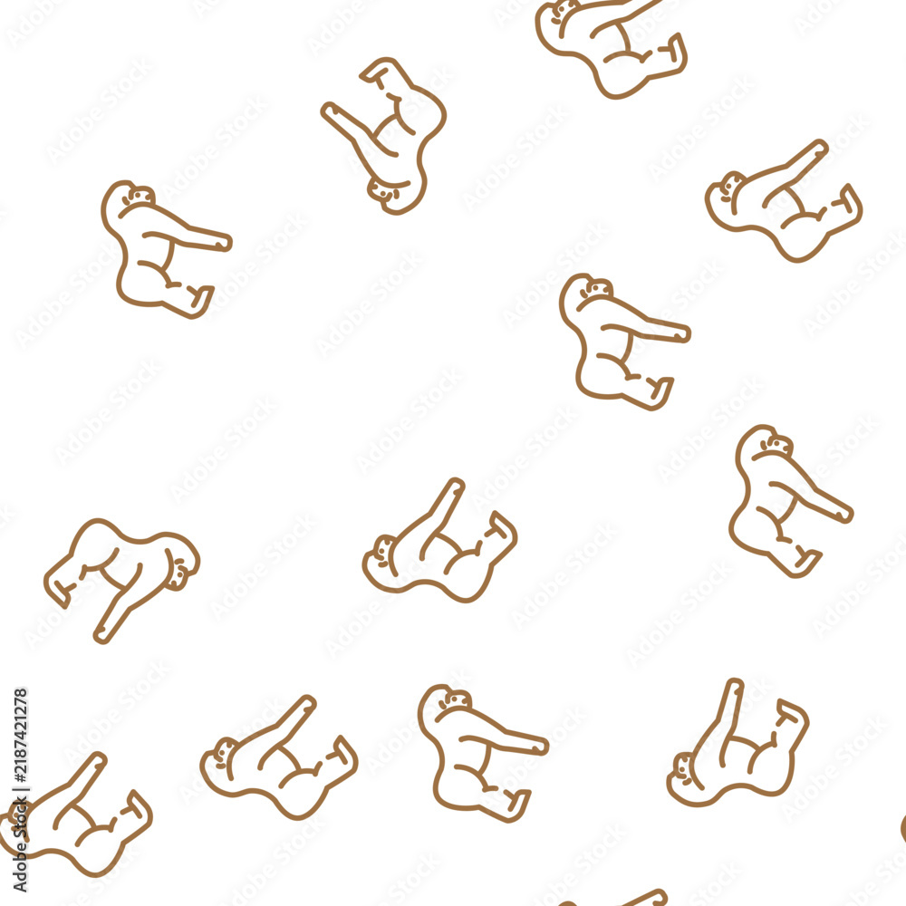 Fototapeta premium monkey animal vector seamless pattern monkey animal sign illustration